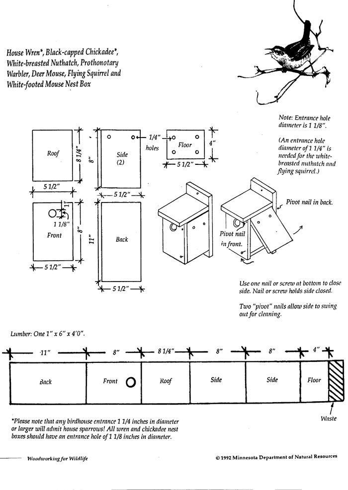 Woodwork Birdhouse Plans Nuthatch PDF Plans